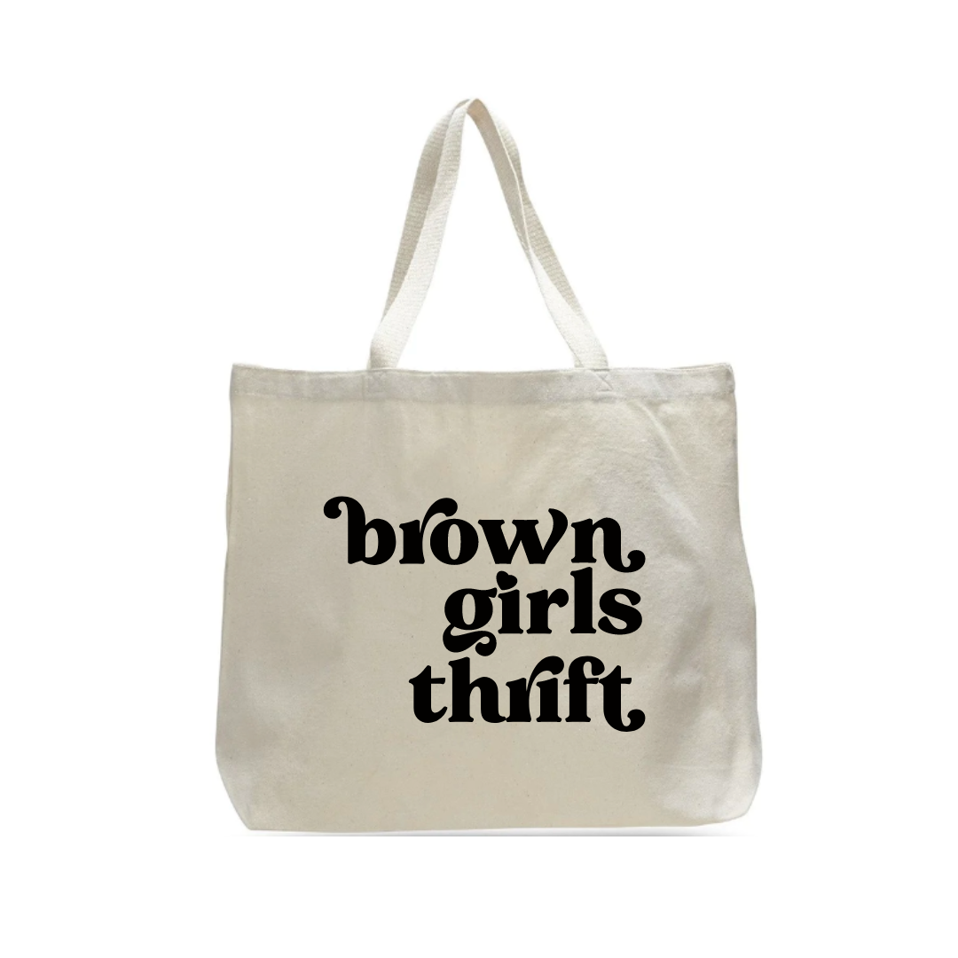 Brown Girls Thrift Natural Canvas Tote