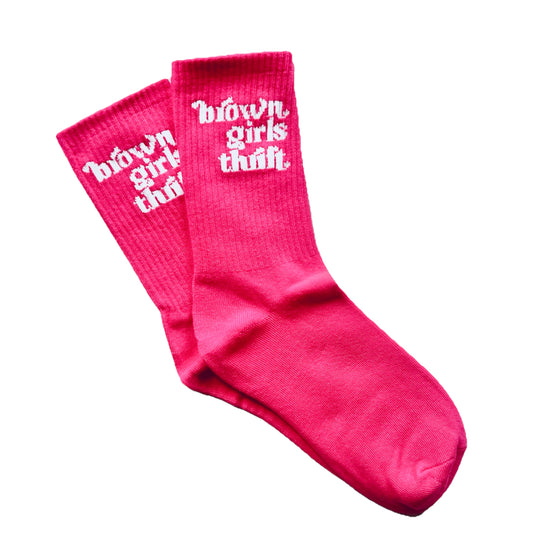 BGT Pink/Wht Logo Socks 6-9