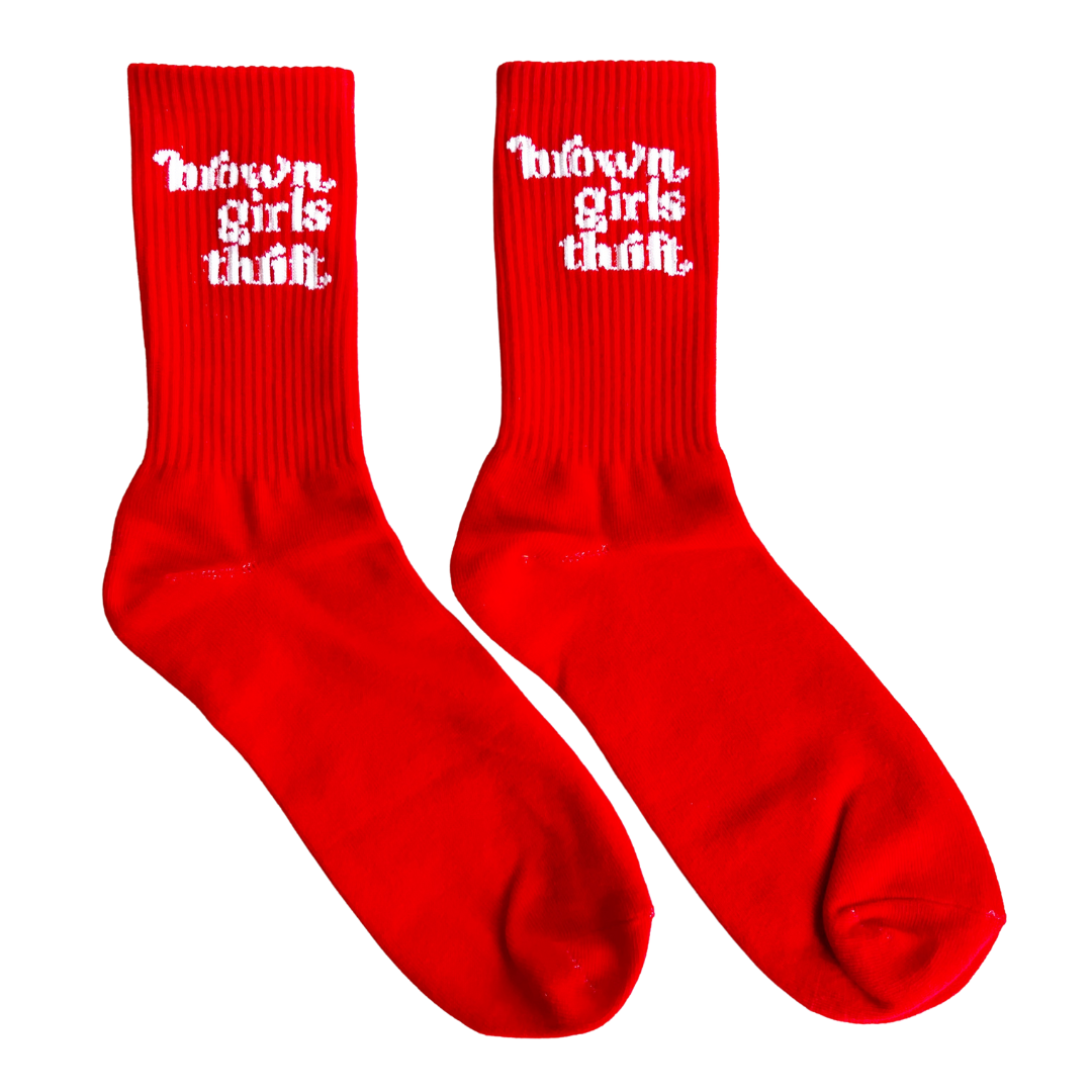 BGT Red/White Logo Socks SZ 6-9