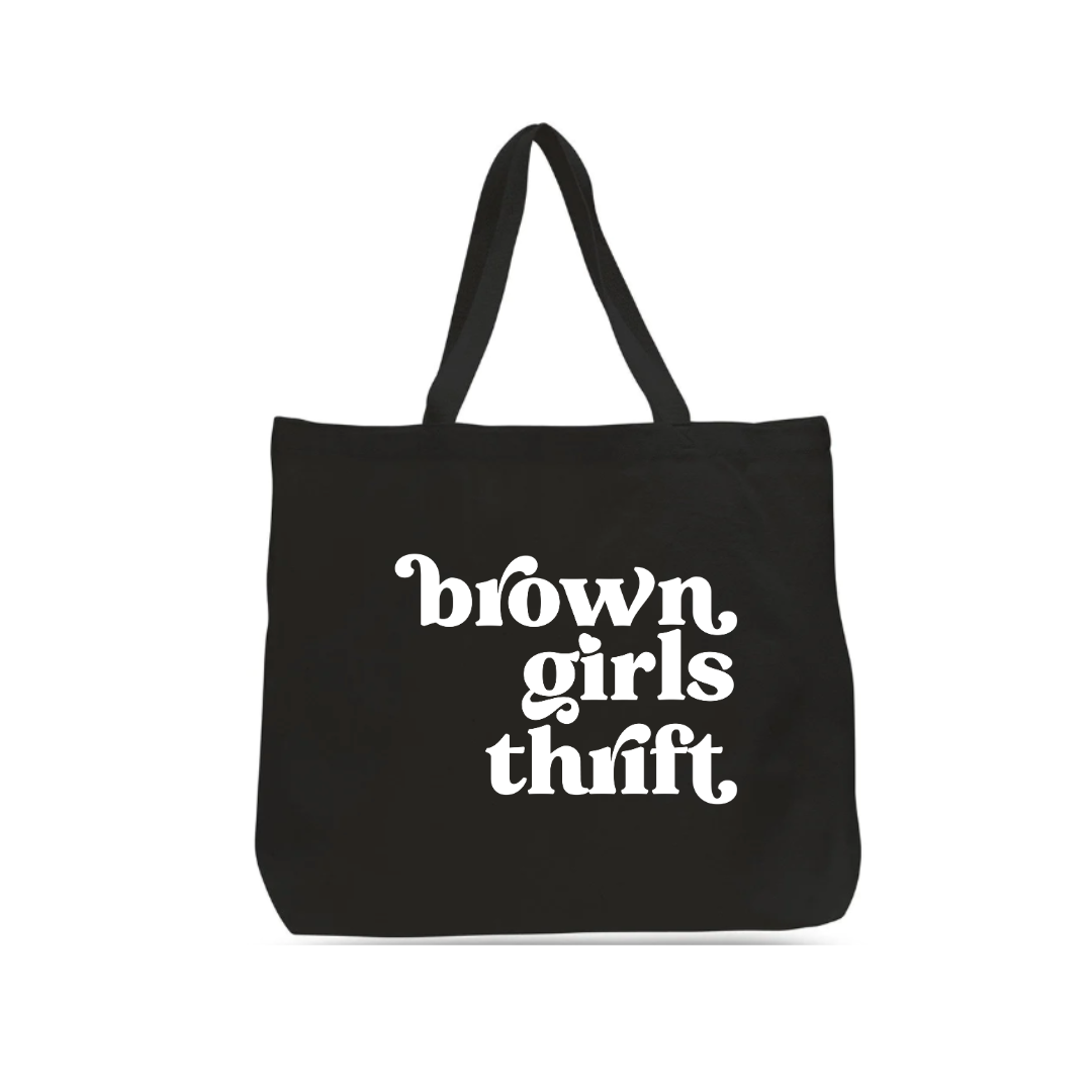 Brown Girls Thrift Black Cavas Tote